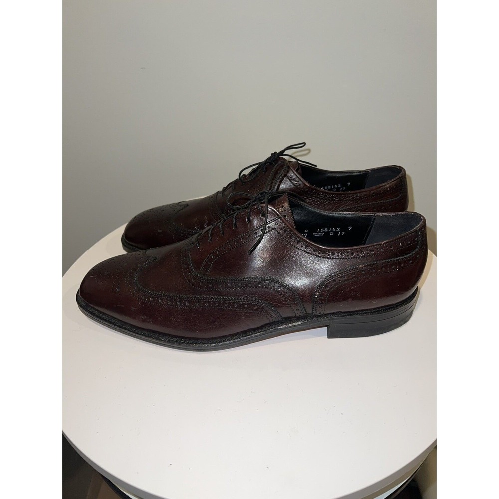Freeman Free Flex Brown Leather Wingtip Dress Shoes Lace Oxfords Men 12 C - Picture 6 of 13